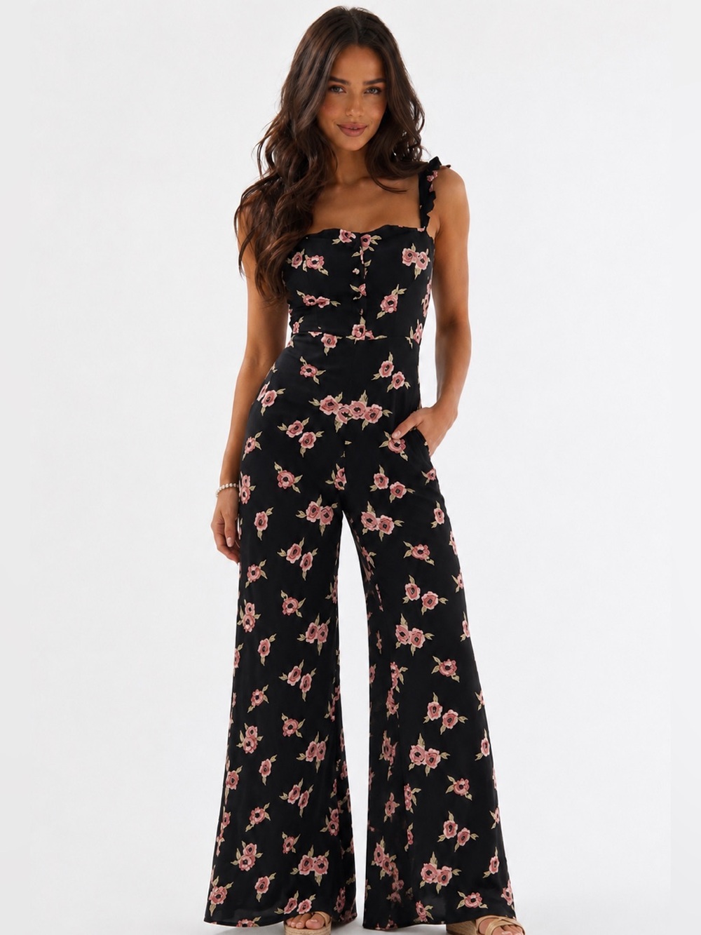 Free People X Flynn Skye Bardot Floral Jumpsuit